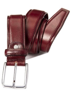 Men's classic leather belt, burgundy