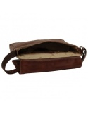 Messenger bag in dark brown leather