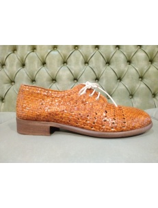 Woven leather shoes for women