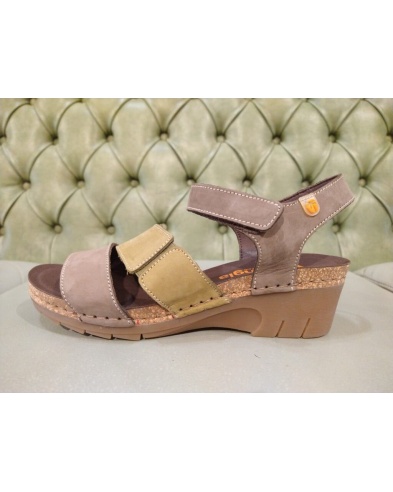 Leather wedge sandals for women, Jungla