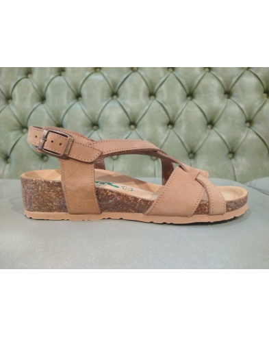 Italian leather crossed sandals, Bionatura