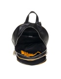 Leather backpack in black colour, made in Italy