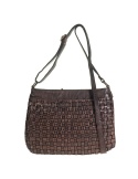 Crossbody sling bag in woven leather