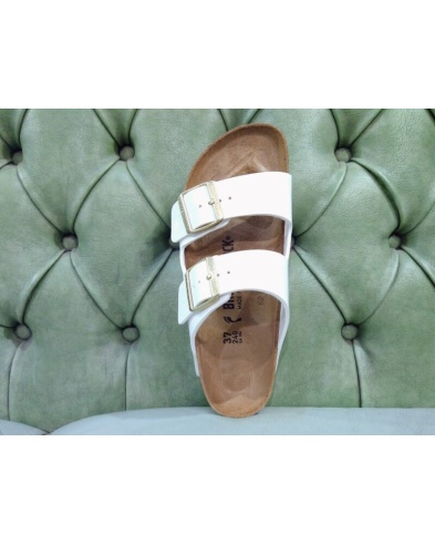 Birkenstock Arizona Sandals, Patent White