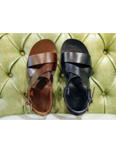 Men Black Leather Sandals with Velcro Fastening – Hitz Shoes Online-anthinhphatland.vn