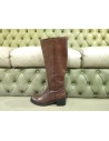 Brown leather boots with heel