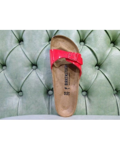 Birkenstock Madrid sandal, patent cherry