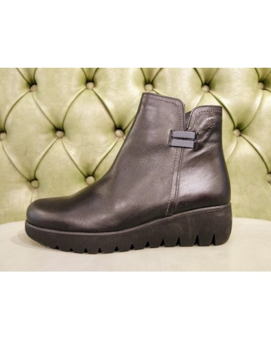 Soft leather wedge ankle boots