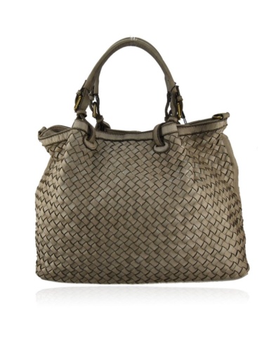Borsa intrecciata cuoio, a spalla