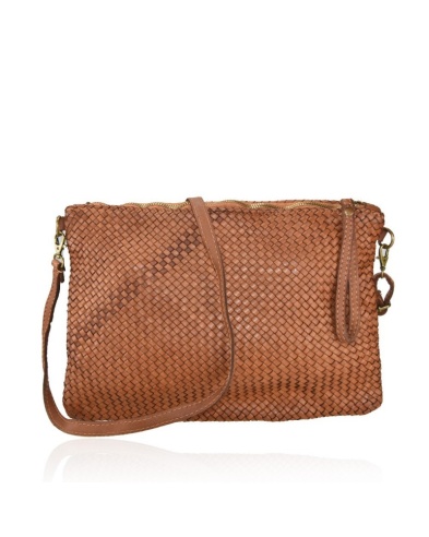 Made in Italy clutch bag, leather hand woven