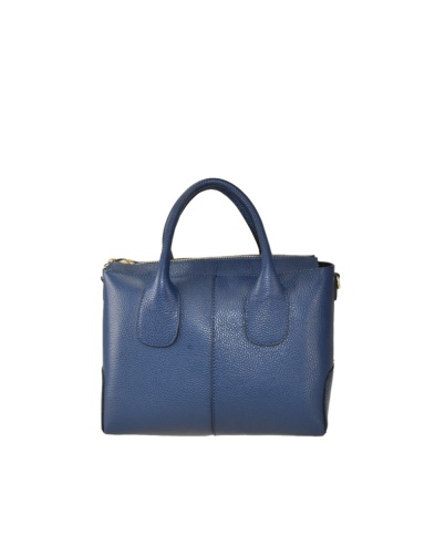Squared shoulder leather bag, made in Italy