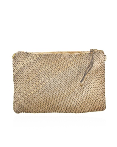 Pochette a mano in pelle Intrecciata vintage