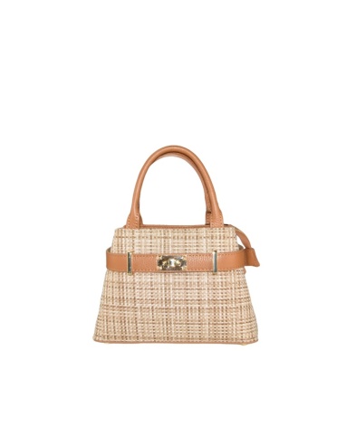 Borsa in pelle e rafia, made in Italy. Negozio Valentina a Firenze - solo online